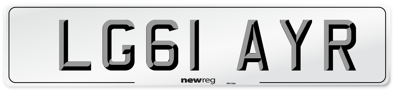 LG61 AYR Number Plate from New Reg